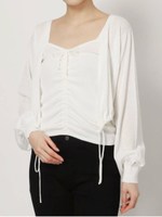 【S】ギャザーニットアンサンブル/O.WHT