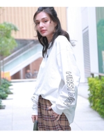 【WEB限定】FIRSTDOWN/ファーストダウン別注ビックシルエットロンTEE/ロゴスウェット/トレーナー/ユニセックスでオススメ！！/ホワイト(002)