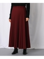 【WEB限定カラーあり/洗える】ウエストゴム クロップドプリーツスカート/ボルドー(064)