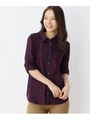 【WEB限定サイズ・04（LL)あり】コットン（綿）チェックシャツ/ワインレッド(263)