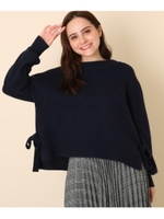 【WEB限定プライス/WEB限定サイズ(LL)あり】サイドリボン フォックス混ニット/ネイビー(093)