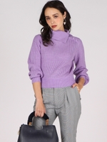 【WEB別注】タートルボタンニットプルオーバー/パープル