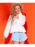 【anap mimpi】 ウエストギャザーコットントップス/ホワイト(001)