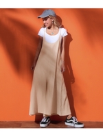 【anap mimpi】 ユッタリサロペット/ベージュ(005)