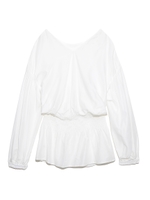 【emmi atelier】ウエストシャーリングブラウス/WHT
