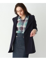 【ウォッシャブル】コットンダブルフェイスフーデットコート/ネイビー(093)