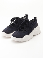 【ストレスフリー】レースアップ×メッシュスニーカー/NAVY