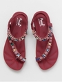 【チャイハネ】ビジュートングサンダル/レッド