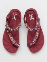【チャイハネ】ビジュートングサンダル/レッド