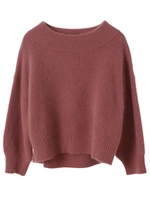 【ニット】FOX混カタアゼハイネックニット/ローズピンク