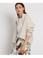 【ハンドウォッシュ】コンパクトハイネックブルゾン/ライトベージュ(051)