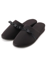 【ママスーツ/入卒】袋付き グログランリボンスリッパ/ブラック(019)