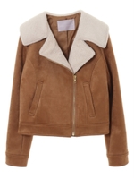 【ライダース】スエードライダースボアジャケット/ブラウン