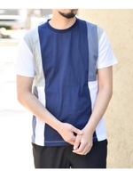 【汗染み防止・抗菌防臭】切り替え柄Tシャツ/ホワイト(501)