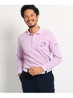 【吸水速乾】胸ポケット付き長袖ポロシャツ/ライトパープル(081)