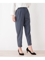 【抗菌防臭・接触冷感・洗える・34(SS)、42(LL)WEB限定サイズ】テンセルツイル　テーパード/ネイビー(093)