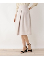 【洗える・42(LL)WEB限定サイズ】ＥＣＯＬＵブッチャー巻き風フレアスカート/ライトベージュ(051)