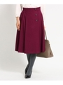 【洗える】サイドタックAラインスカート/レッドプラム(075)