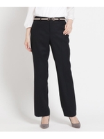 【洗える】ラリーシャドーストライプパンツ/ブラック(319)