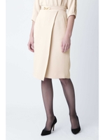 ◆ビットベルト付ラップスカート/ベージュ(040)