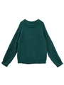 あぜ編みクルーネックプルオーバー/GREEN