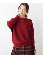 お手入れ簡単！ ドルマンニット/レッド(062)