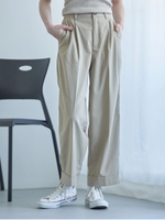 すっきりワイドパンツ/ベージュ