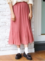 ふんわりプリーツスカート/ピンク