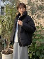 まくら襟ダウンジャケット/ブラック