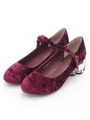 アクリルヒールベロアshoes/WIN