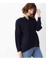 アラン模様ニット/ネイビー(093)