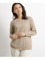 アンゴラ混バックデザインニットプルオーバー/ライトベージュ(051)