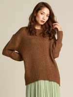 イタリア糸使用のミックスラメニット/ブラウン