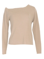 イレギュラーネックニット/ベージュ