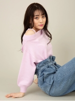 インナー付きレイヤードニット/ラベンダー