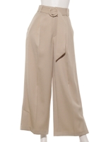 ウール風カルゼワイドパンツ/ベージュ