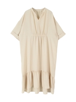 ウエストギャザーオーバーサイズワンピース/アイボリー