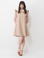 エリツキＡラインワンピース/ベージュ