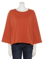 オーガニックコットン混ポンチデザインプルオーバー/レンガ