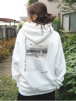 オーバーサイズグラフィックフーディー/WHT