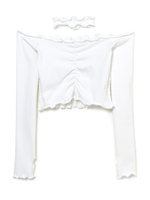 オフショルショートカットソー/ホワイト