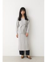 カシュクールサッシュベルトニットワンピース/L/GRY1