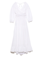 カシュクールロングワンピース/WHT