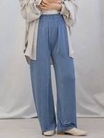 カットオフシャイニーリラックスパンツ/ブルー