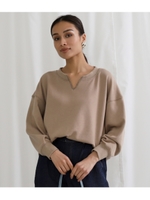 キーネック裏毛プルオーバー/ベージュ(005)