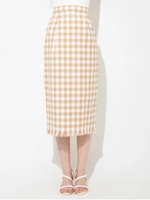 ギンガムチェックタイトスカート/ベージュ