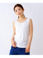 クルーネックデコビジュータンクトップ/ホワイト(002)