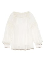 クロシェレースボリュームブラウス/WHT