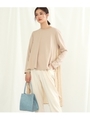 グレイセル異素材切替チュニック/ベージュ(005)