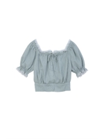 コットンギャザーブラウス/ミントグリーン